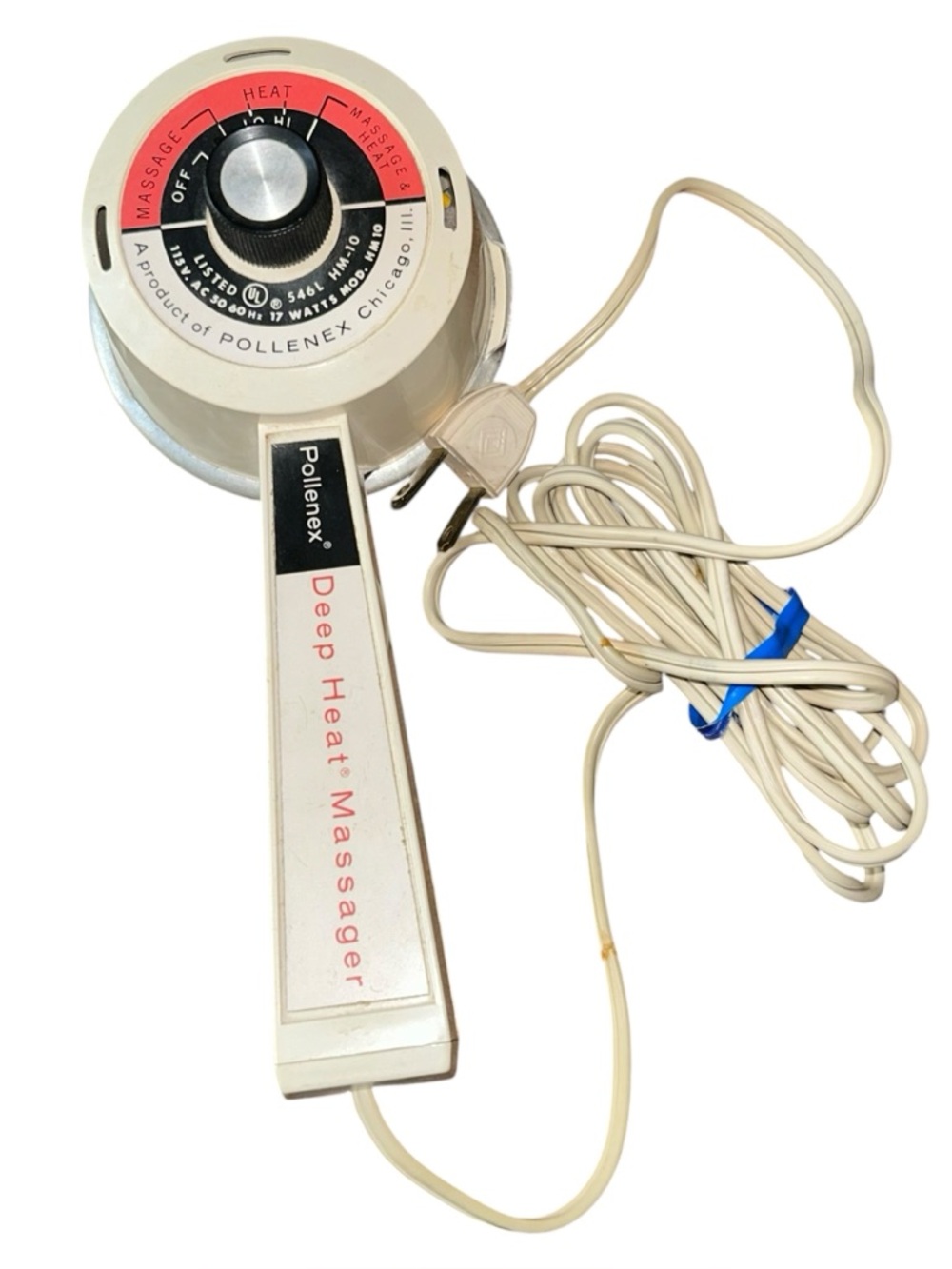 Vtg Pollenex Deep Heat Massager Handheld‎ Electric Massage Heat Tested Works